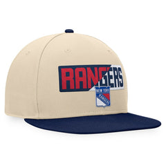 New York Rangers Fanatics Goalaso Snapback Hat Cream/Navy