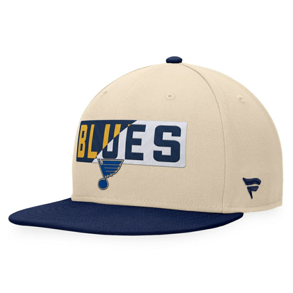 St. Louis Blues Fanatics Goalaso Snapback Hat Cream/Navy
