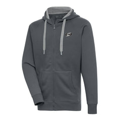 Carolina Hurricanes Antigua Metallic Logo Victory Full-Zip Hoodie Charcoal