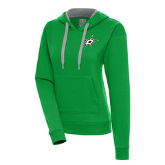 Dallas Stars Antigua Women's Metallic Logo Victory Pullover Hoodie Kelly Green