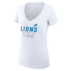 Detroit Lions G-III 4Her by Carl Banks Women's V-Neck Fitted T-Shirt - White outlet