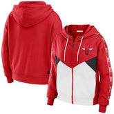 Chicago Bulls WEAR by Erin Andrews Women's Color-Block Full-Zip Hoodie - Red cheap