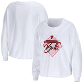 Chicago Bulls WEAR by Erin Andrews Women's Cropped Long Sleeve T-Shirt sale - White outlet