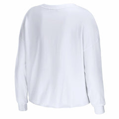 Philadelphia 76ers WEAR by Erin Andrews Women's Cropped Long Sleeve T-Shirt - White sale