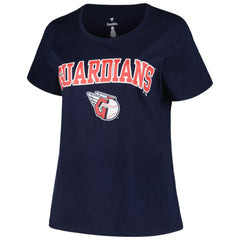 Cleveland Guardians Profile Women's Plus Size Arch Logo T-Shirt - Navy