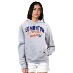 Edmonton Oilers G-III 4Her by Carl Banks Women's Filigree Logo Pullover Hoodie – Gray