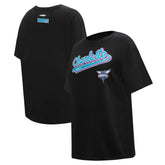 Charlotte Hornets Pro Standard Women's Script Boyfriend T-Shirt - Black for sale