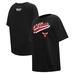 Chicago Bulls Pro Standard Women's Script Boyfriend T-Shirt sale - Black on sale