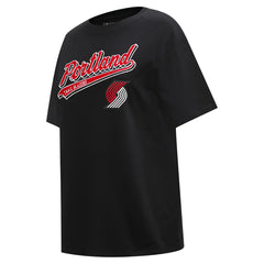 Sacramento Kings Pro Standard Women's Script Boyfriend T-Shirt - Black on sale
