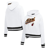 Miami Heat Pro Standard Women's Script Tail Cropped Pullover Hoodie - White cheap