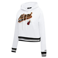 Miami Heat Pro Standard Women's Script Tail Cropped Pullover Hoodie - White cheap