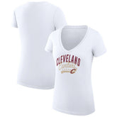 Cleveland Cavaliers G-III 4Her by Carl Banks Women's Super-Slim Fit Lightweight Filigree Logo V-Neck T-Shirt sale - White online