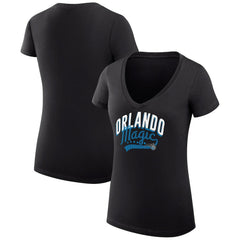 Orlando Magic G-III 4Her by Carl Banks Women's Super-Slim Fit Lightweight Filigree Logo V-Neck T-Shirt - Black shop