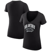 San Antonio Spurs G-III 4Her by Carl Banks Women's Super-Slim Fit Lightweight Filigree Logo V-Neck T-Shirt - Black on sale