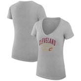 Cleveland Cavaliers G-III 4Her by Carl Banks Women's Super-Slim Fit Lightweight Filigree Logo V-Neck T-Shirt sale - Heather Gray on sale