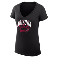 Arizona Cardinals G-III 4Her by Carl Banks Women's Super-Slim Fit Lightweight Filigree Logo Lightweight V-Neck T-Shirt – Black outlet