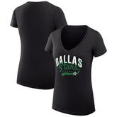 Dallas Stars G-III 4Her by Carl Banks Women's Super-Slim Fit Lightweight Filigree Logo V-Neck T-Shirt – Black