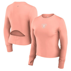 Las Vegas Raiders Women's Studio Fitted Long Sleeve Gym Top - Coral online