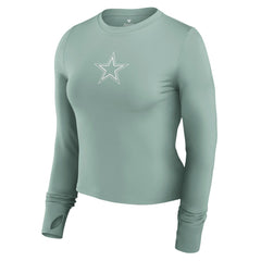Dallas Cowboys Women's Studio Fitted Long Sleeve Gym Top - Green on sale
