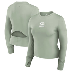 Green Bay Packers Women's Studio Fitted Long Sleeve Gym Top - Green online
