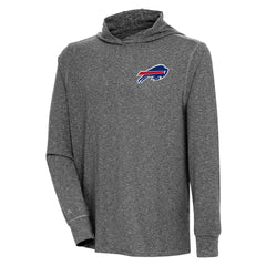 Buffalo Bills Antigua Saga Long Sleeve Hoodie T-Shirt - Heather Black for sale