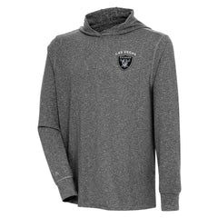 Las Vegas Raiders Antigua Saga Long Sleeve Hoodie T-Shirt - Heather Black discount