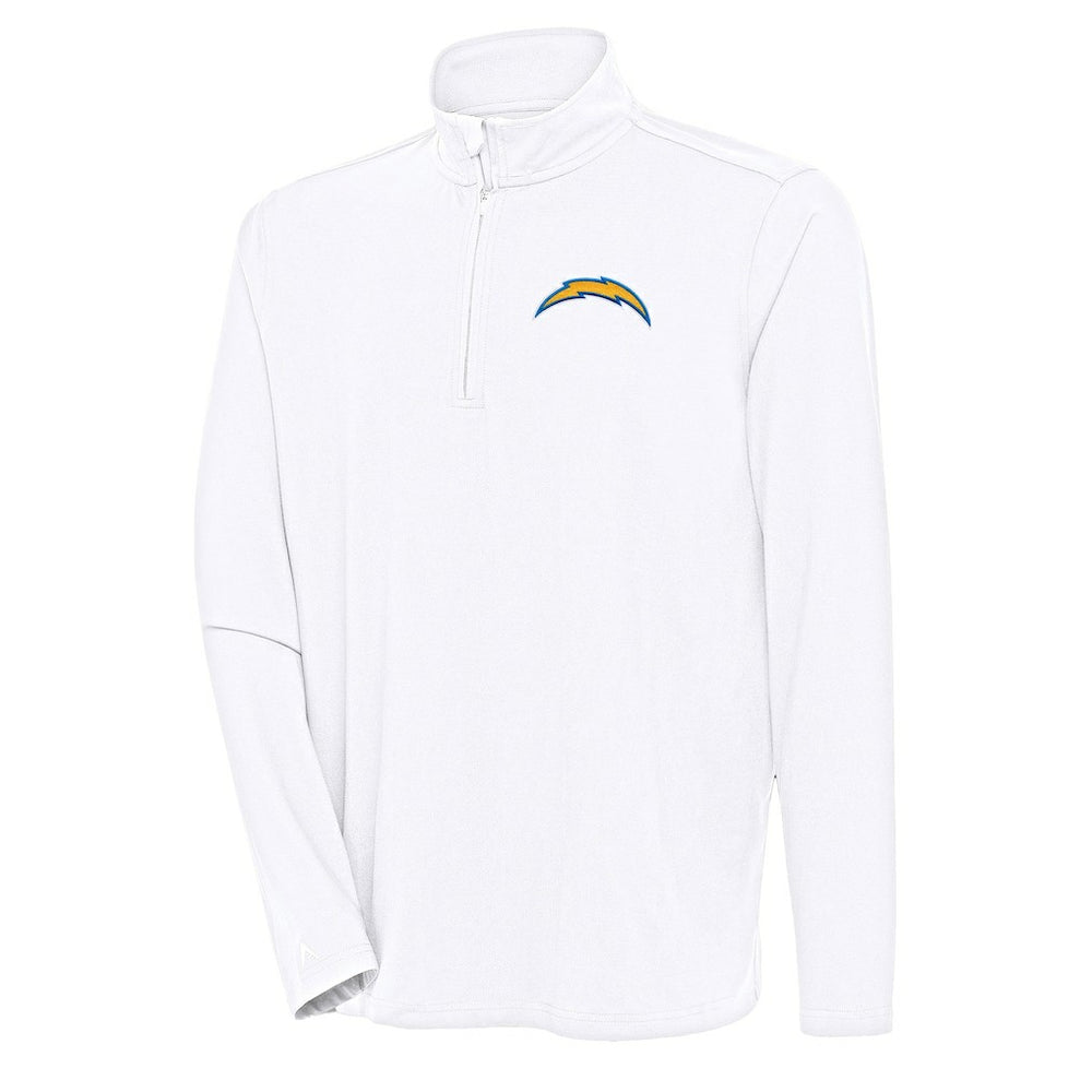 Los Angeles Chargers Antigua Hunk Quarter-Zip Pullover Top - White cheap