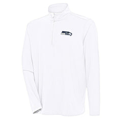 Seattle Seahawks Antigua Hunk Quarter-Zip Pullover Top - White sale