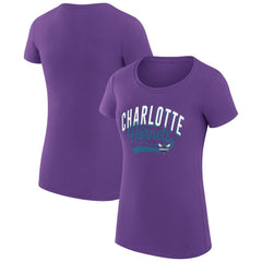 Charlotte Hornets G-III 4Her by Carl Banks Women's Super-Slim Fit Lightweight Filigree Logo T-Shirt - Purple outlet