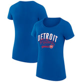 Detroit Pistons G-III 4Her by Carl Banks Women's Super-Slim Fit Lightweight Filigree Logo T-Shirt - Blue for sale