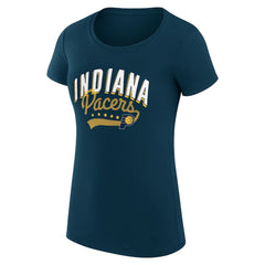 Indiana Pacers G-III 4Her by Carl Banks Women's Super-Slim Fit Lightweight Filigree Logo T-Shirt - Navy sale