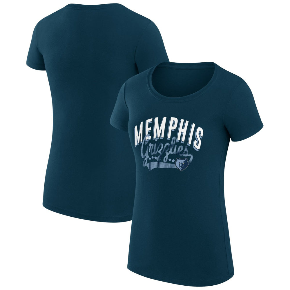 Memphis Grizzlies G-III 4Her by Carl Banks Women's Super-Slim Fit Lightweight Filigree Logo T-Shirt - Navy outlet