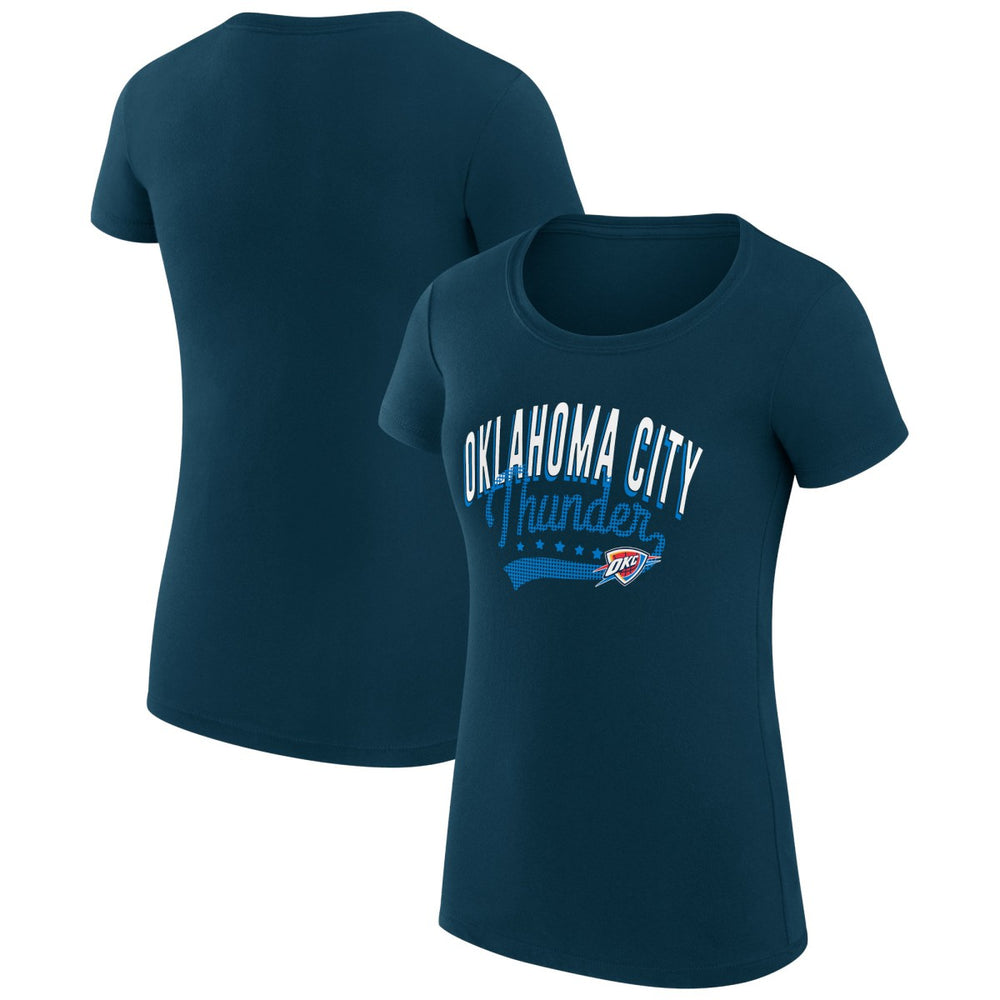 Oklahoma City Thunder G-III 4Her by Carl Banks Women's Super-Slim Fit Lightweight Filigree Logo T-Shirt - Navy for sale