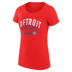 Detroit Pistons G-III 4Her by Carl Banks Women's Super-Slim Fit Lightweight Filigree Logo T-Shirt - Red for sale