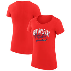 New Orleans Pelicans G-III 4Her by Carl Banks Women's Super-Slim Fit Lightweight Filigree Logo T-Shirt - Red outlet