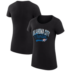 Oklahoma City Thunder G-III 4Her by Carl Banks Women's Super-Slim Fit Lightweight Filigree Logo T-Shirt - Black for sale