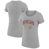 Cleveland Cavaliers G-III 4Her by Carl Banks Women's Super-Slim Fit Lightweight Filigree Logo T-Shirt - Heather Gray outlet