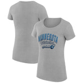 Minnesota Timberwolves G-III 4Her by Carl Banks Women's Super-Slim Fit Lightweight Filigree Logo T-Shirt - Heather Gray on sale