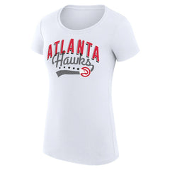 Atlanta Hawks G-III 4Her by Carl Banks Women's Super-Slim Fit Lightweight Filigree Logo T-Shirt - White on sale