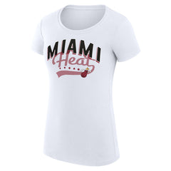 Miami Heat G-III 4Her by Carl Banks Women's Super-Slim Fit Lightweight Filigree Logo T-Shirt - White shop