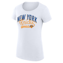 New York Knicks G-III 4Her by Carl Banks Women's Super-Slim Fit Lightweight Filigree Logo T-Shirt - White online