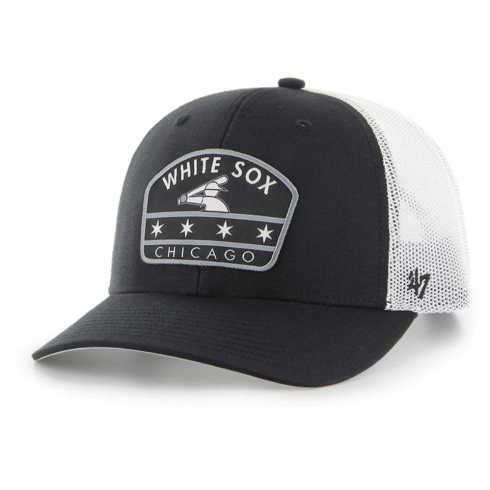 Chicago White Sox Retro Region Patch Trucker Adjustable Hat - Black | 47 brand