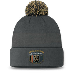 Vegas Golden Knights Fanatics 2024 NHL Draft Cuffed Knit Hat with Pom Charcoal