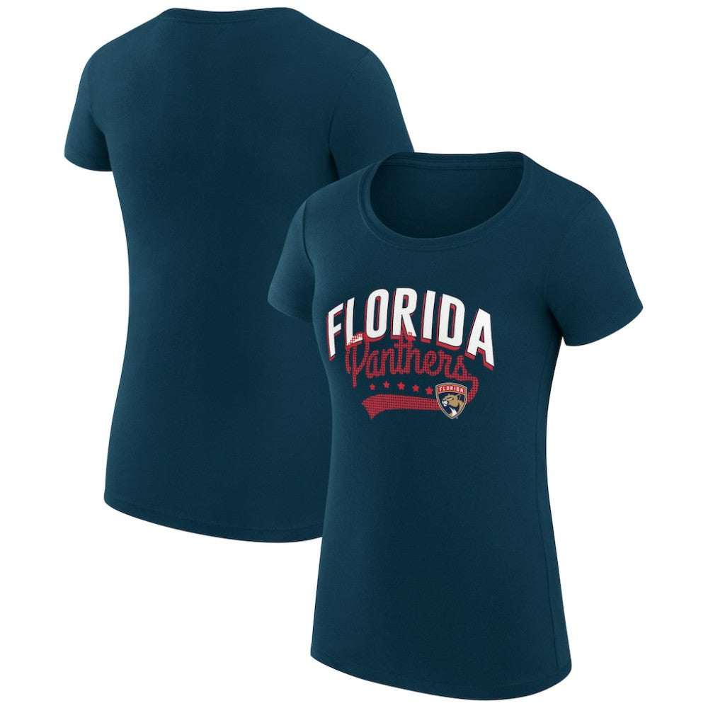 Florida Panthers G-III 4Her by Carl Banks Women's Super-Slim Fit Lightweight Filigree Logo T-Shirt – Navy