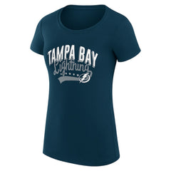 Tampa Bay Lightning G-III 4Her by Carl Banks Women's Super-Slim Fit Lightweight Filigree Logo T-Shirt – Navy
