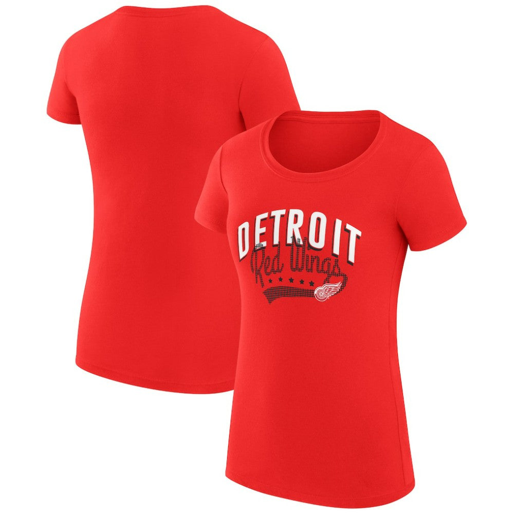 Detroit Red Wings G-III 4Her by Carl Banks Women's Super-Slim Fit Lightweight Filigree Logo T-Shirt – Red