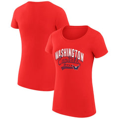 Washington Capitals G-III 4Her by Carl Banks Women's Super-Slim Fit Lightweight Filigree Logo T-Shirt – Red