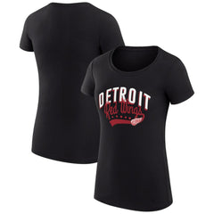Detroit Red Wings G-III 4Her by Carl Banks Women's Super-Slim Fit Lightweight Filigree Logo T-Shirt – Black