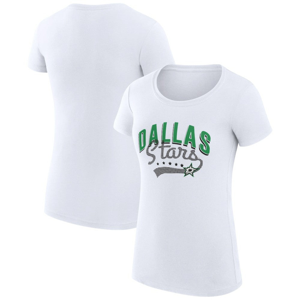 Dallas Stars G-III 4Her by Carl Banks Women's Super-Slim Fit Lightweight Filigree Logo T-Shirt – White
