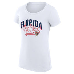 Florida Panthers G-III 4Her by Carl Banks Women's Super-Slim Fit Lightweight Filigree Logo T-Shirt – White